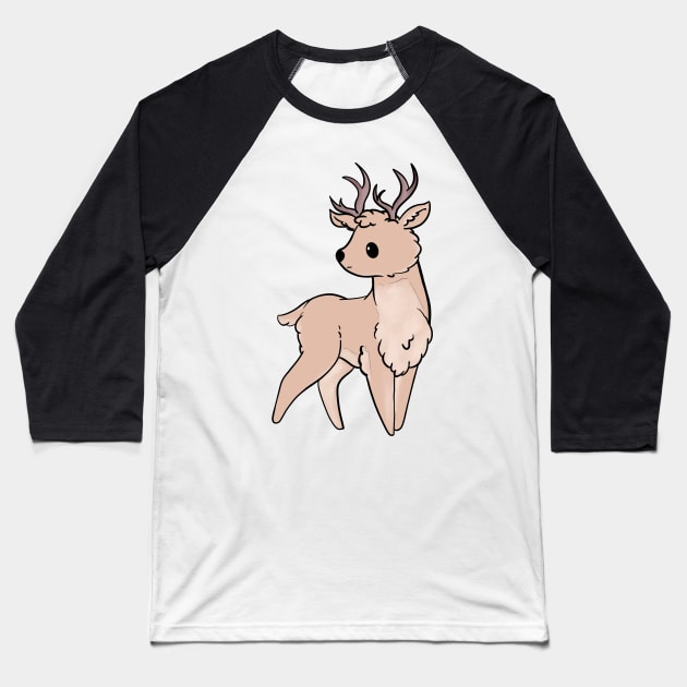 Cute Deer Stickers Baseball T-Shirt by Uwaki